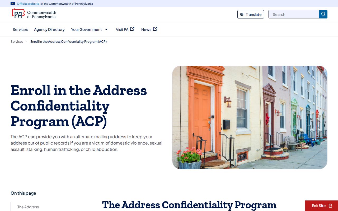 Peters Township resident lookup privacy and address confidentiality information