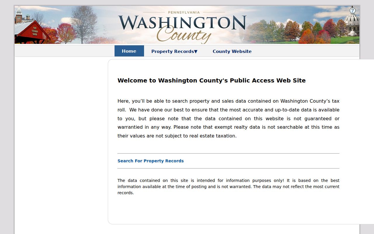 Peters Township residents directory property search in Washington County P.A.S.